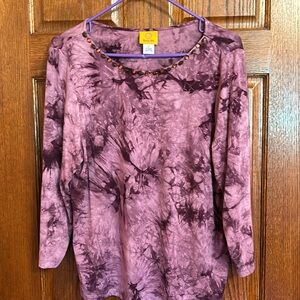 Ruby Td top, shades of purple,long sleeve,neck trimNWOT